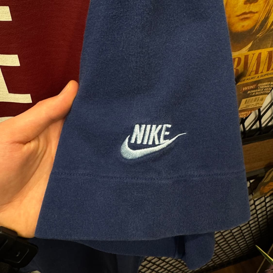 나이키 스웻 반팔티 전면 레터링 빅로고 포인트 네이비 상품이미지6