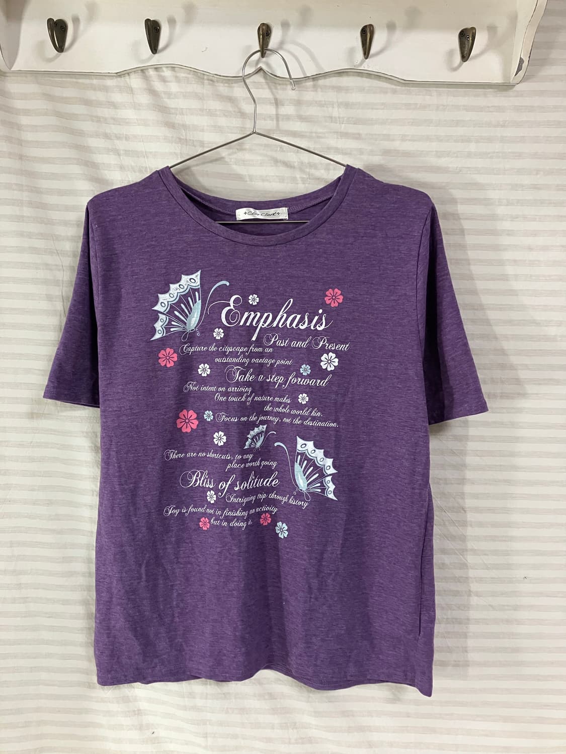 빈티지 퍼플 나비 반팔 1017 y2k 스트릿 갸루 펑키 일본빈티지 fa 상품이미지1