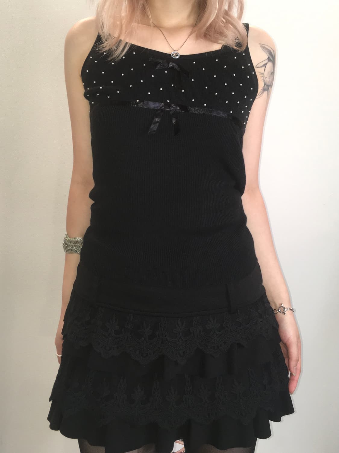 jpn vintage ribbon peal knit sleeveless 상품이미지3