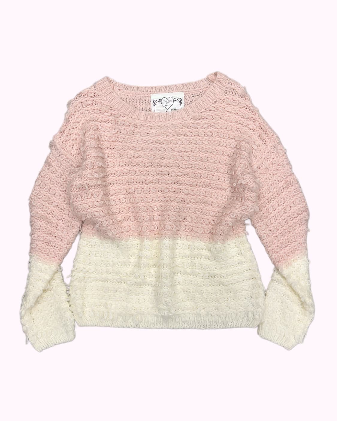 pink cream 2-tone knit 상품이미지1