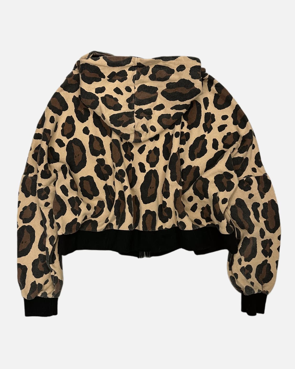 leopard crop over hood zip-up 상품이미지4