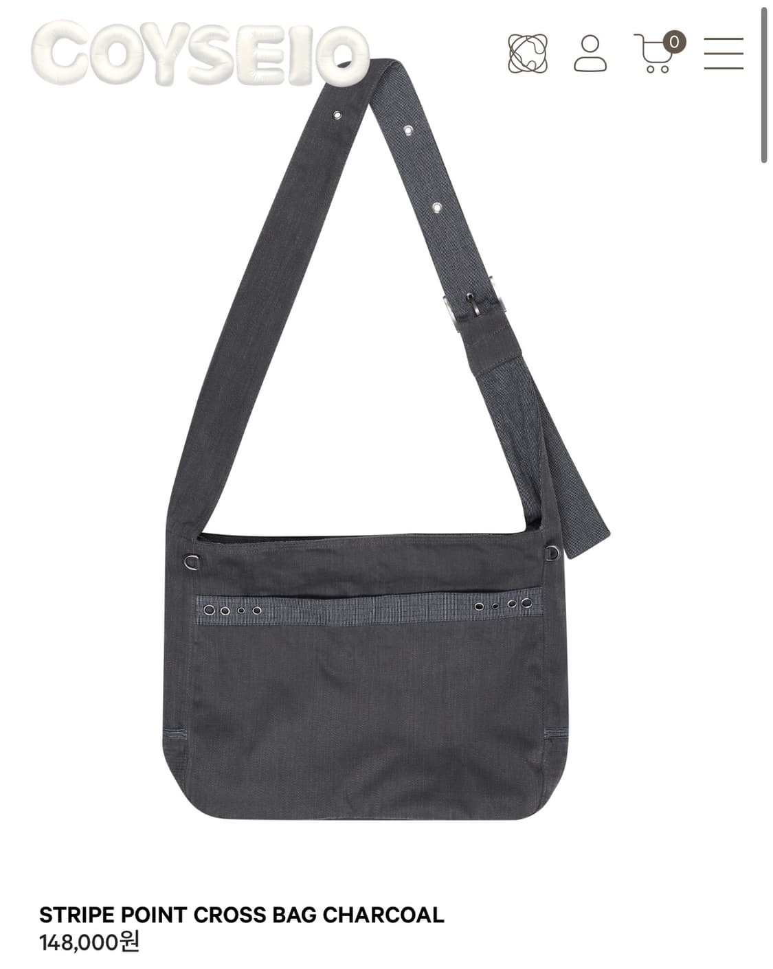 코이세이오 크로스백 차콜 상품이미지2