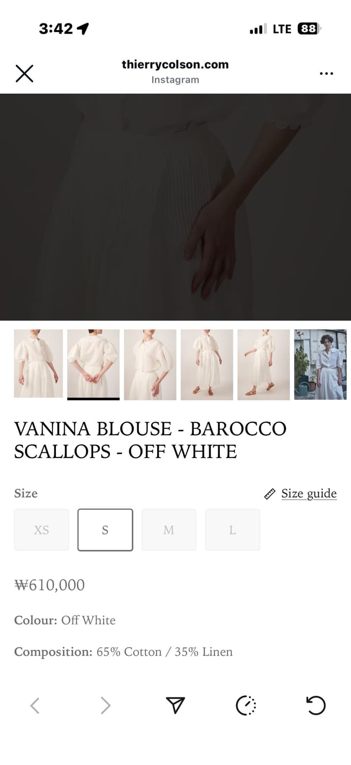 🏷️ThierryColson Vanina 스캘럽 블라우스 (새상품) 상품이미지8