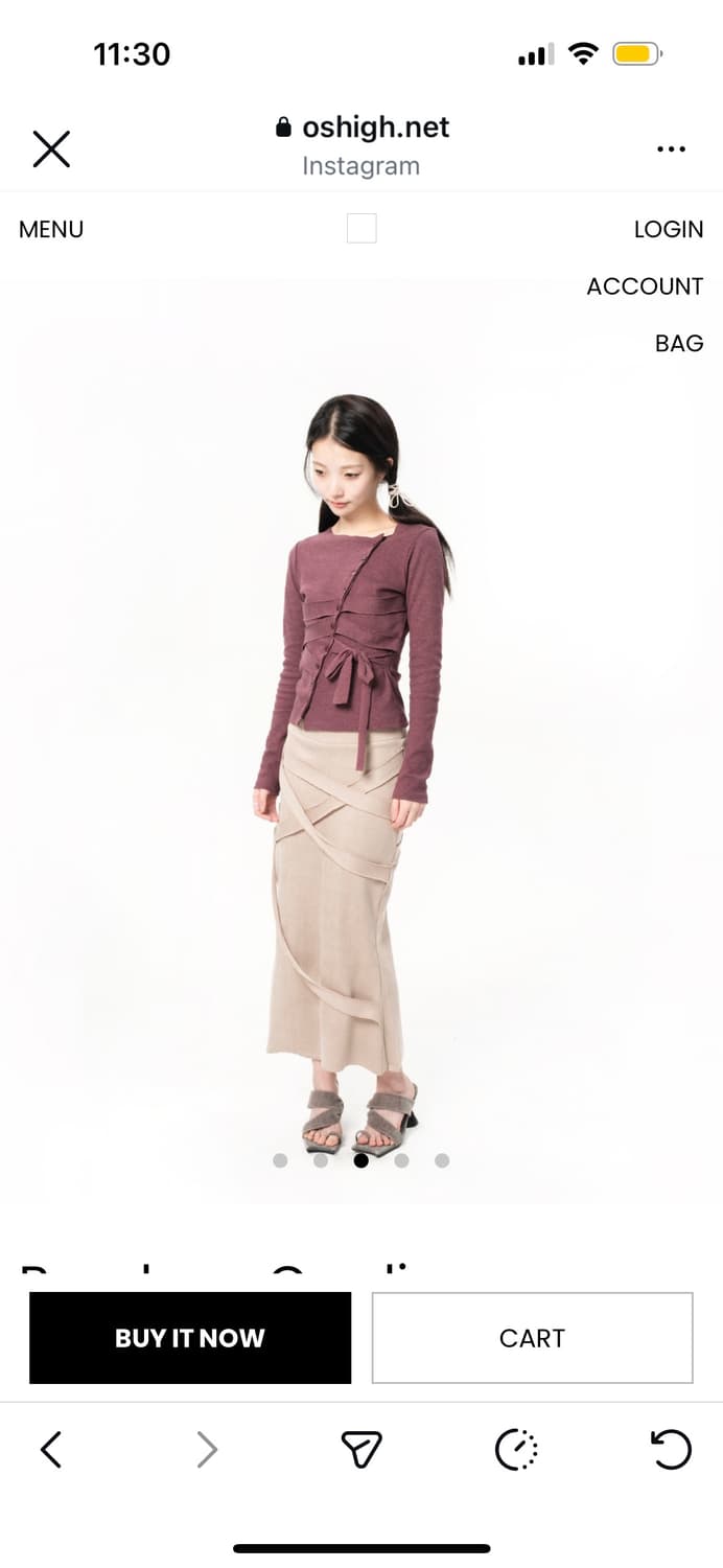Oshigh 오스하이 Bandage Cardigan BlackCherry 상품이미지1