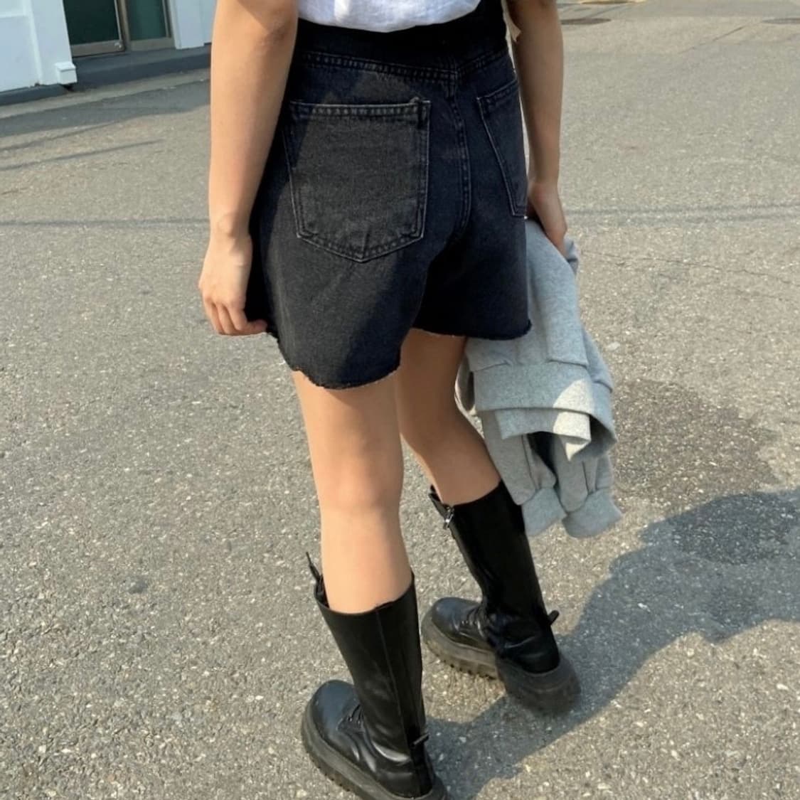 만다린트리 포쉬 데일리 4부 데님 흑청 상품이미지2