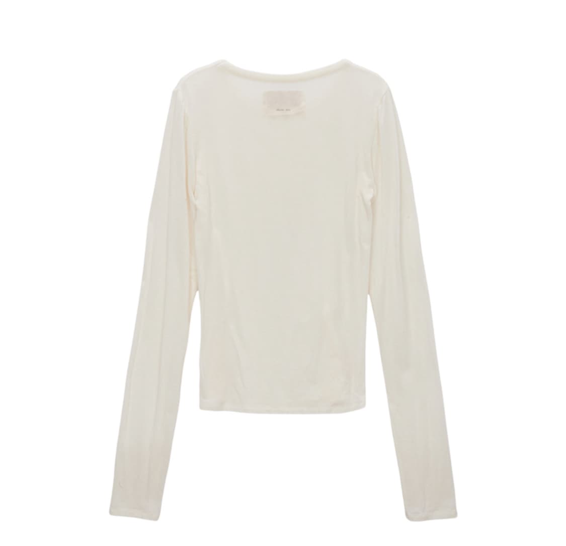 (W)마뗑킴 핀치드 슬림 탑 아이보리 상품이미지2