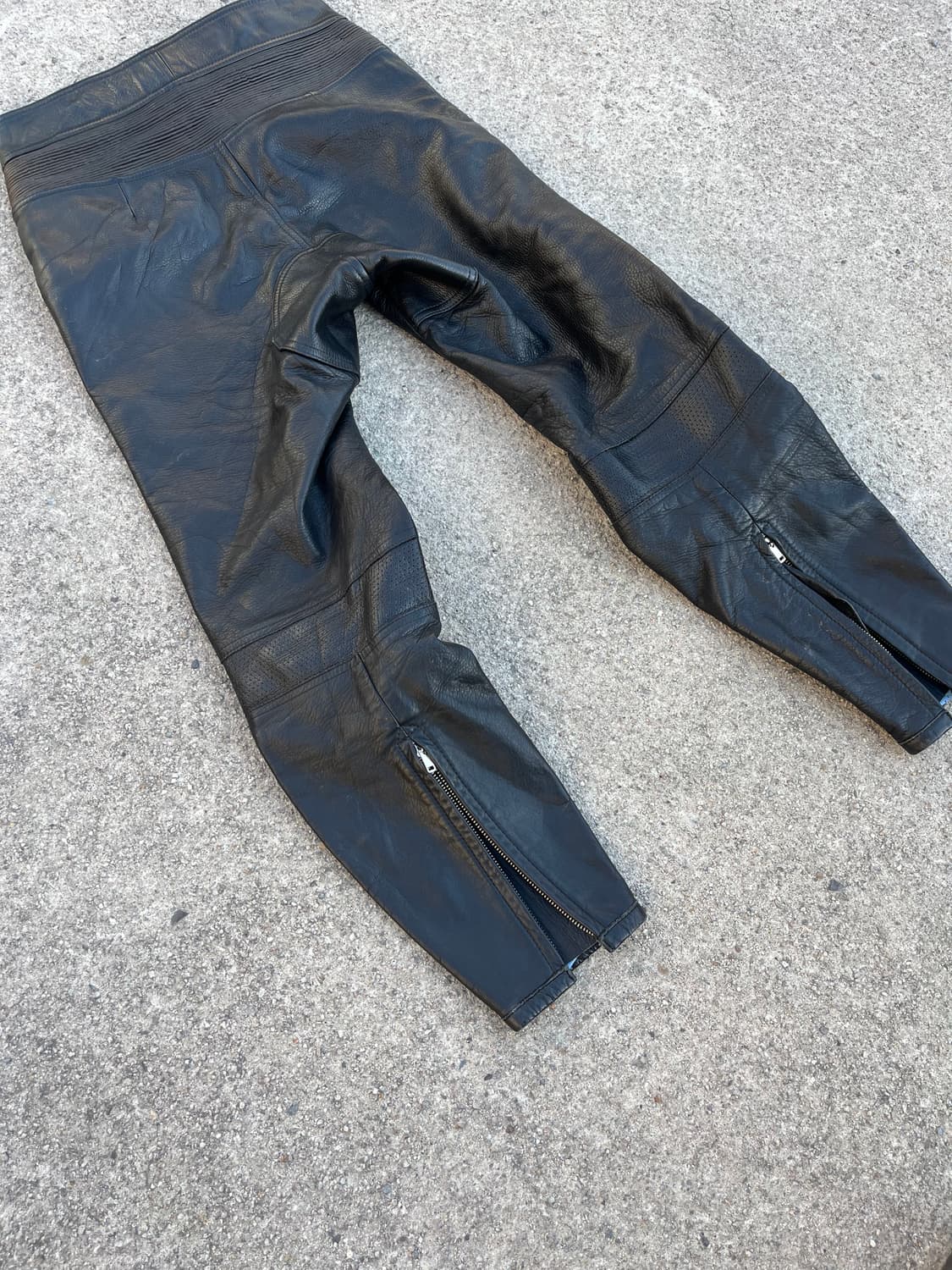 Vintage 바이커 디테일 레더 팬츠 상품이미지6