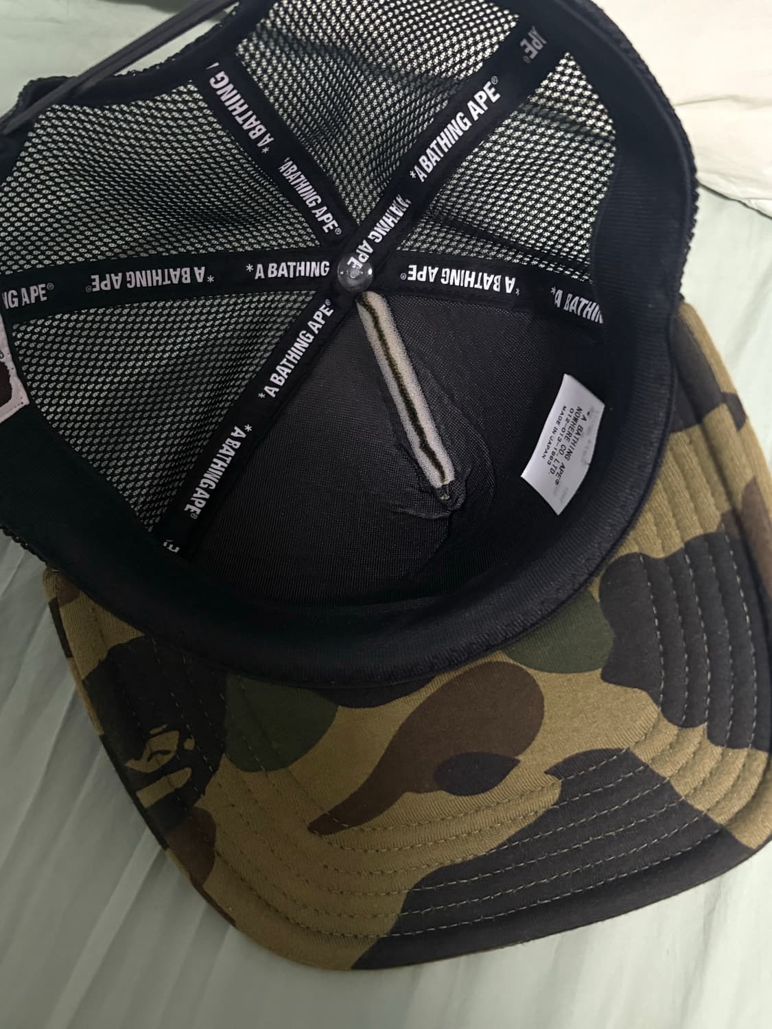 베이프 퍼스트 카모 컬리지 메쉬 캡 그린 모자 (이번주만 가격 내림) 상품이미지3