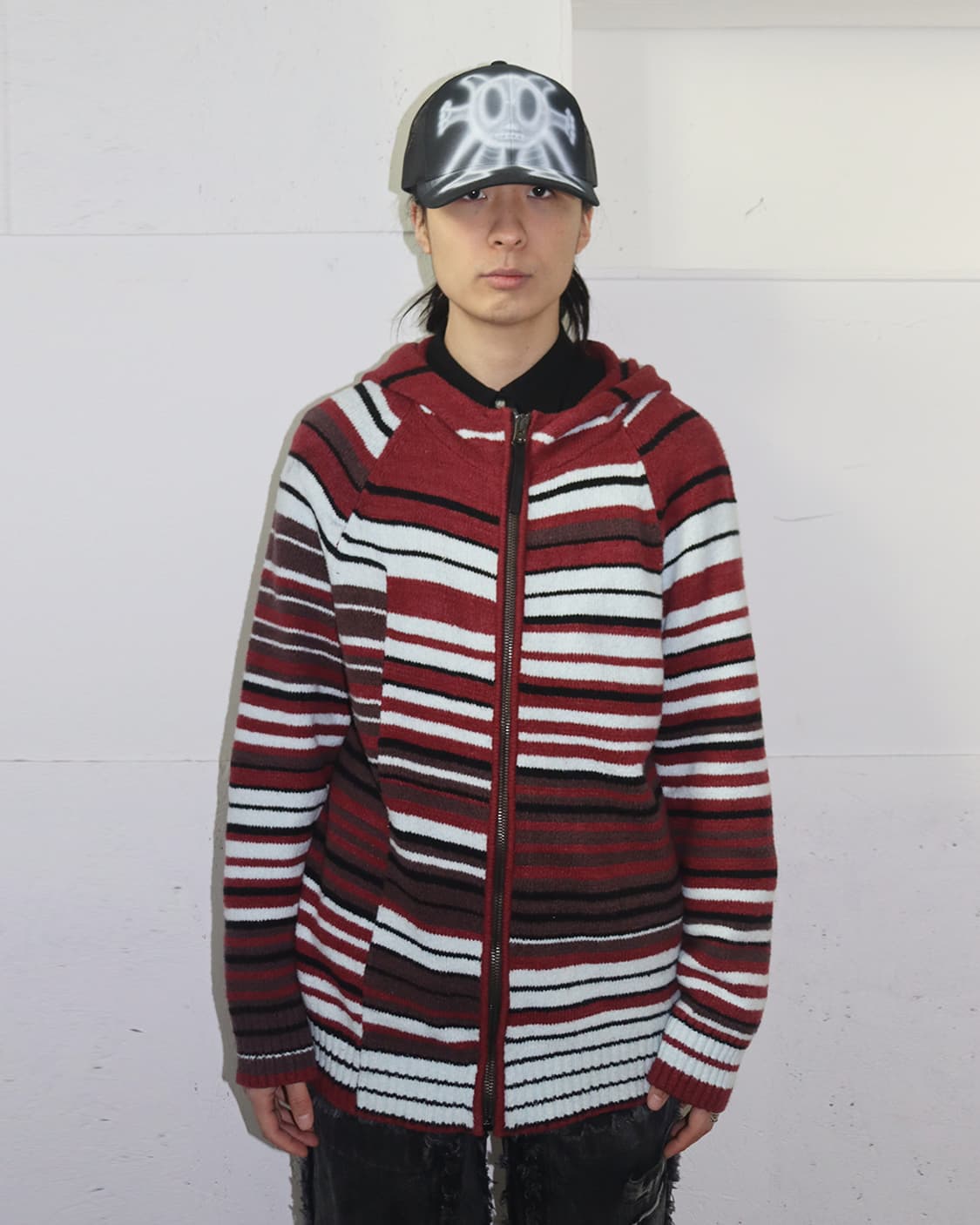 아크네 스튜디오 스트라이프 니트 후드집업 상품이미지1