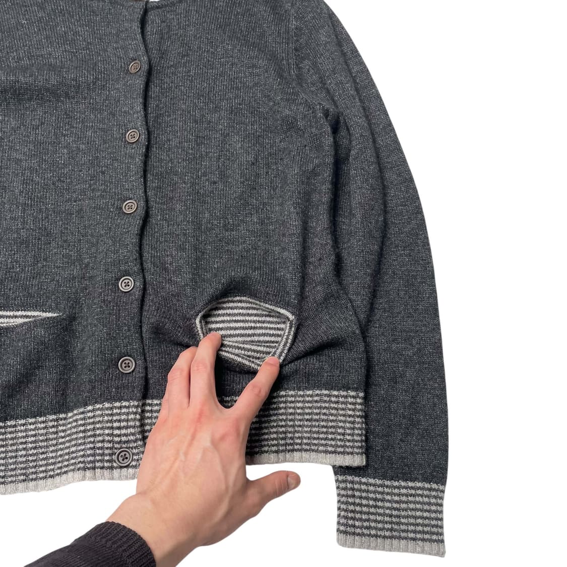 Closshi stripe knit point cardigan 상품이미지3