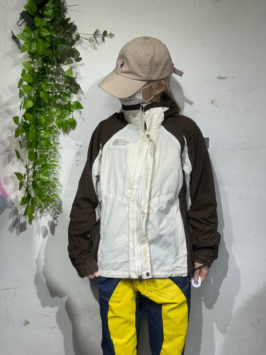 노스 페이스 브라운 아이보리 하이벤트 후드 바람막이 자켓 S 상품이미지2