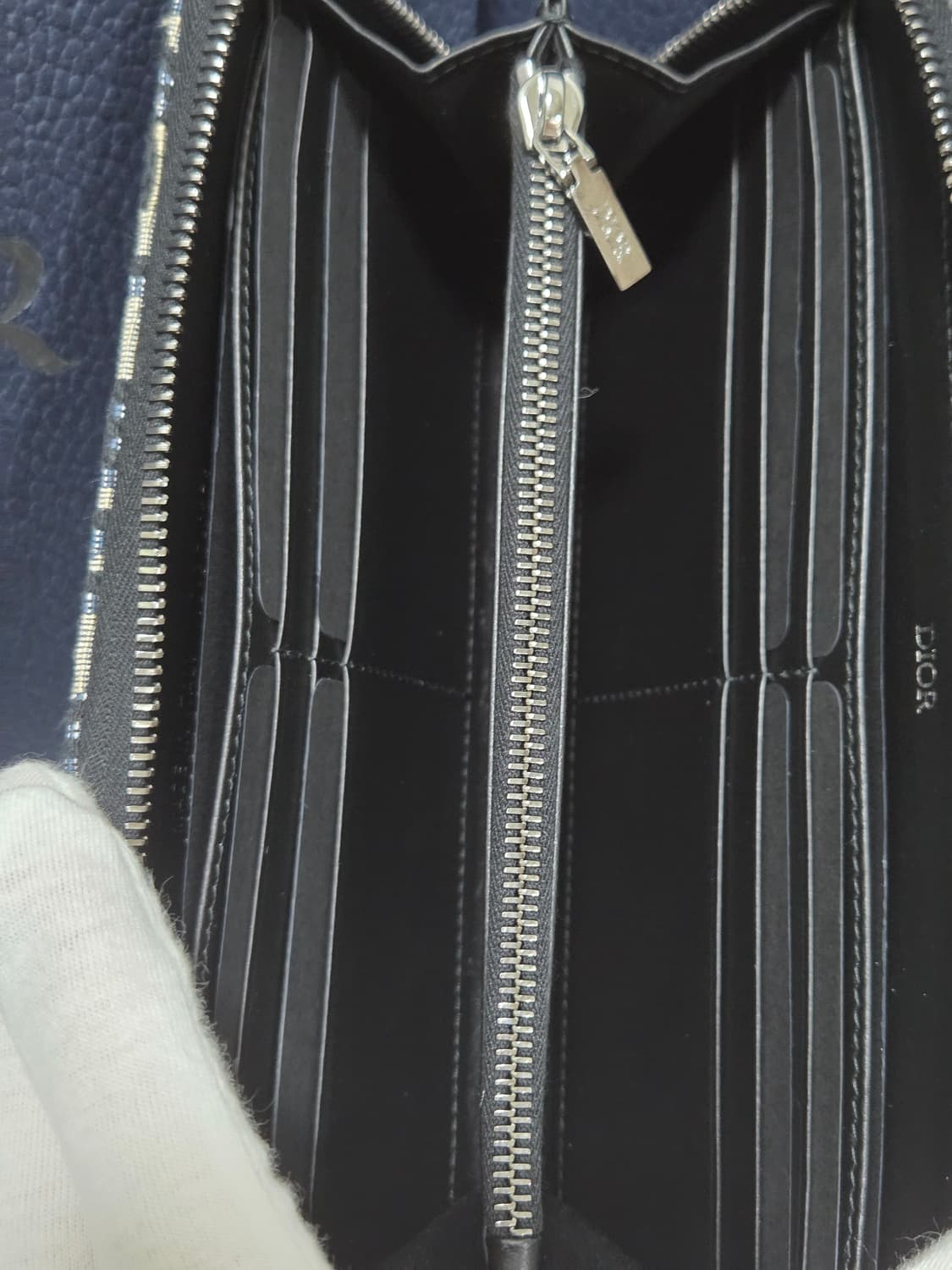 [새상품] 디올 오블리크 자카드 지퍼 장지갑 베이지 상품이미지8