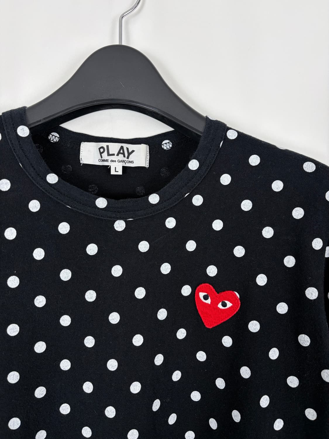 a259) 꼼데가르송 레드와펜 도트 롱슬리브 상품이미지2