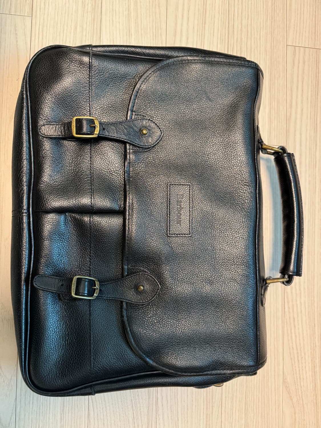 바버 레더 브리프케이스 블랙 색상 상품이미지1