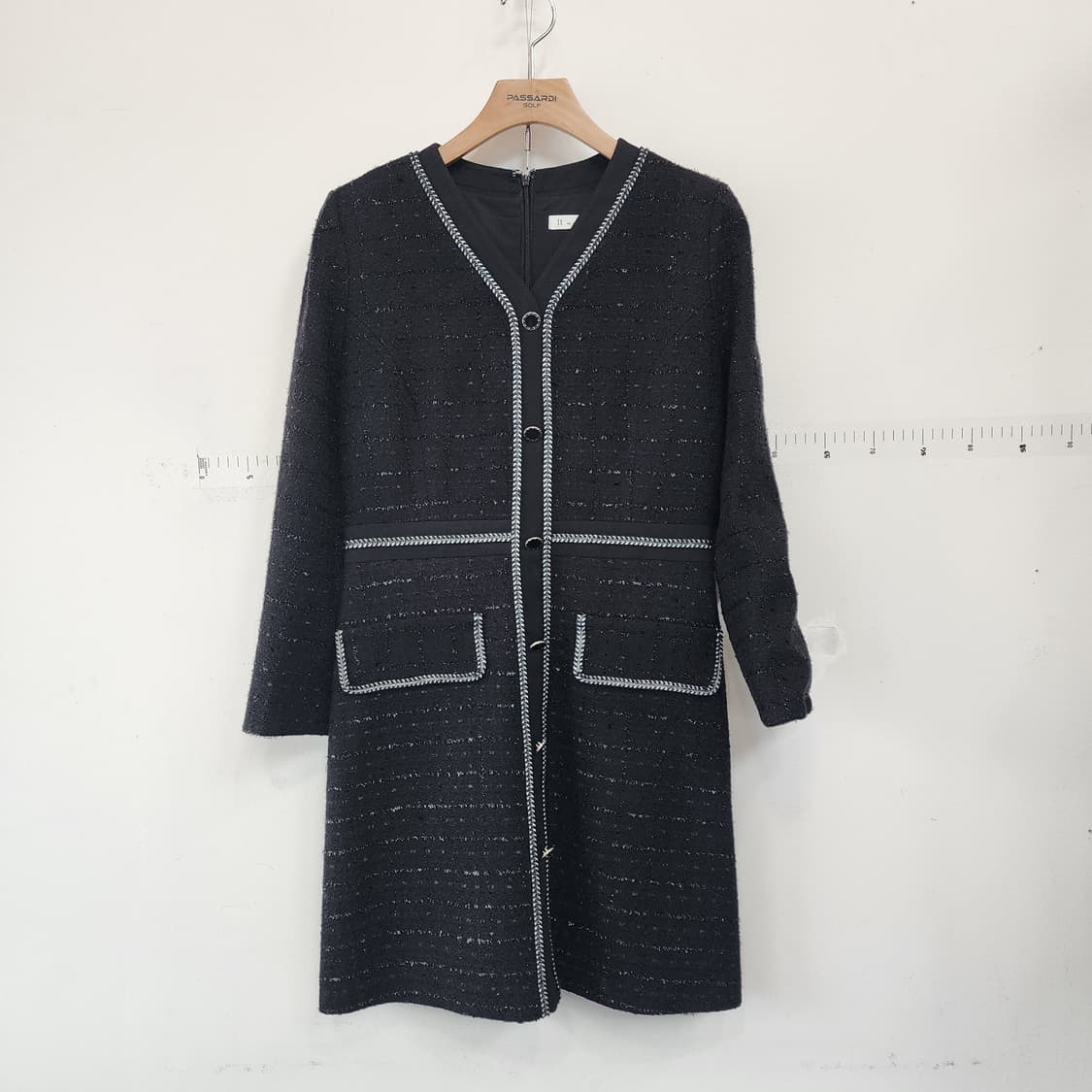 잇미샤 트위드 블랙 미디 원피스 상품이미지1