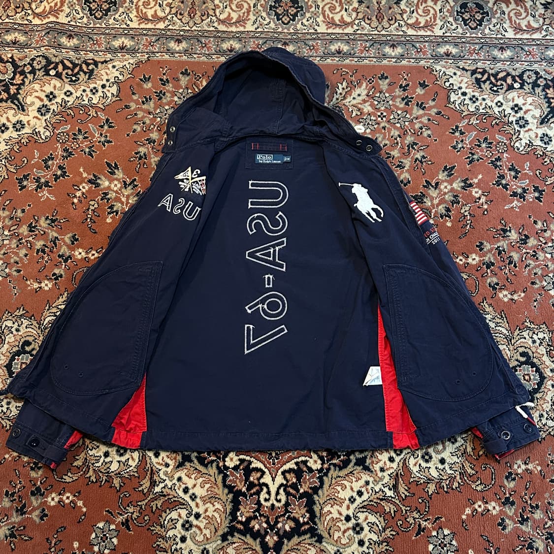 폴로 빅포니 성조기 후드집업 자켓 (M-L) 상품이미지8