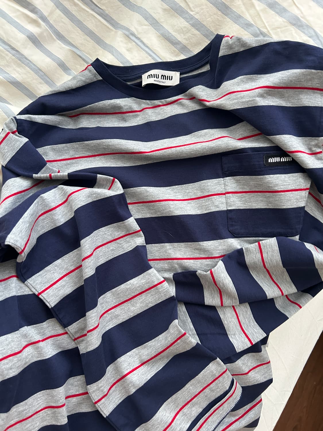 미우미우 스트라이프 코튼 롱슬리브 상품이미지5
