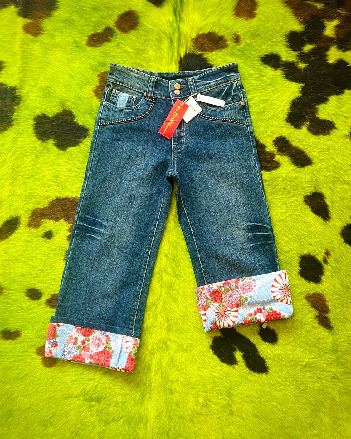 Ku. Hiroko Floral Docking Denim Pants 상품이미지5