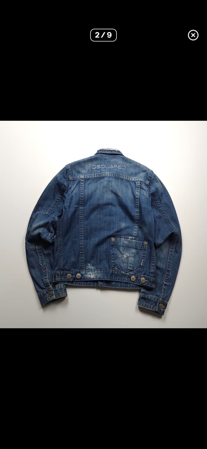 [L] 디스퀘어드2 00‘s 빅로고 디테일 워싱 데님 트러커 자켓 상품이미지2