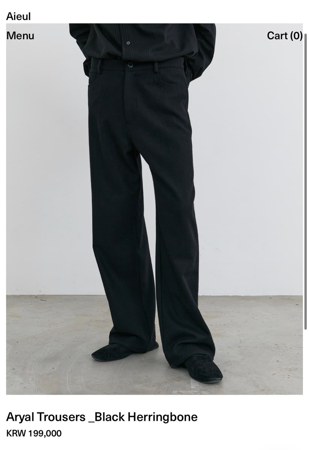 Aieul(아이엘) Aryal Trousers _Black Herring 상품이미지1