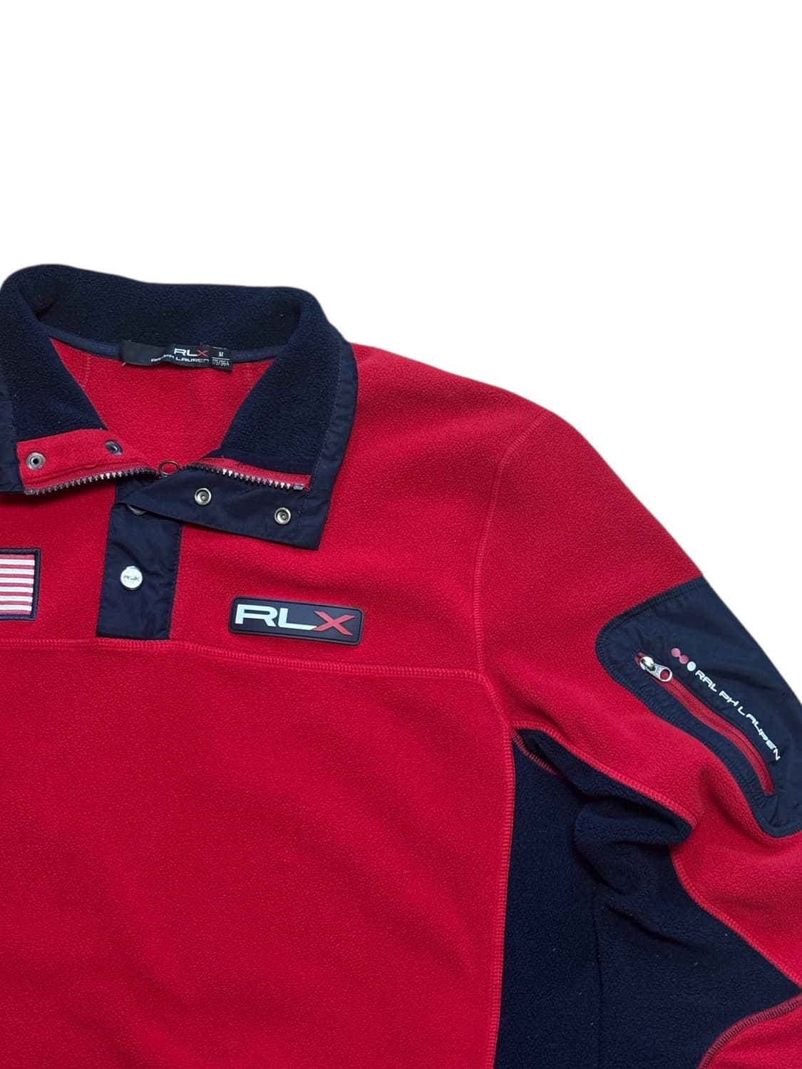폴로 랄프로렌 rlx 반집업 성조기 후리스 스냅티 상품이미지6