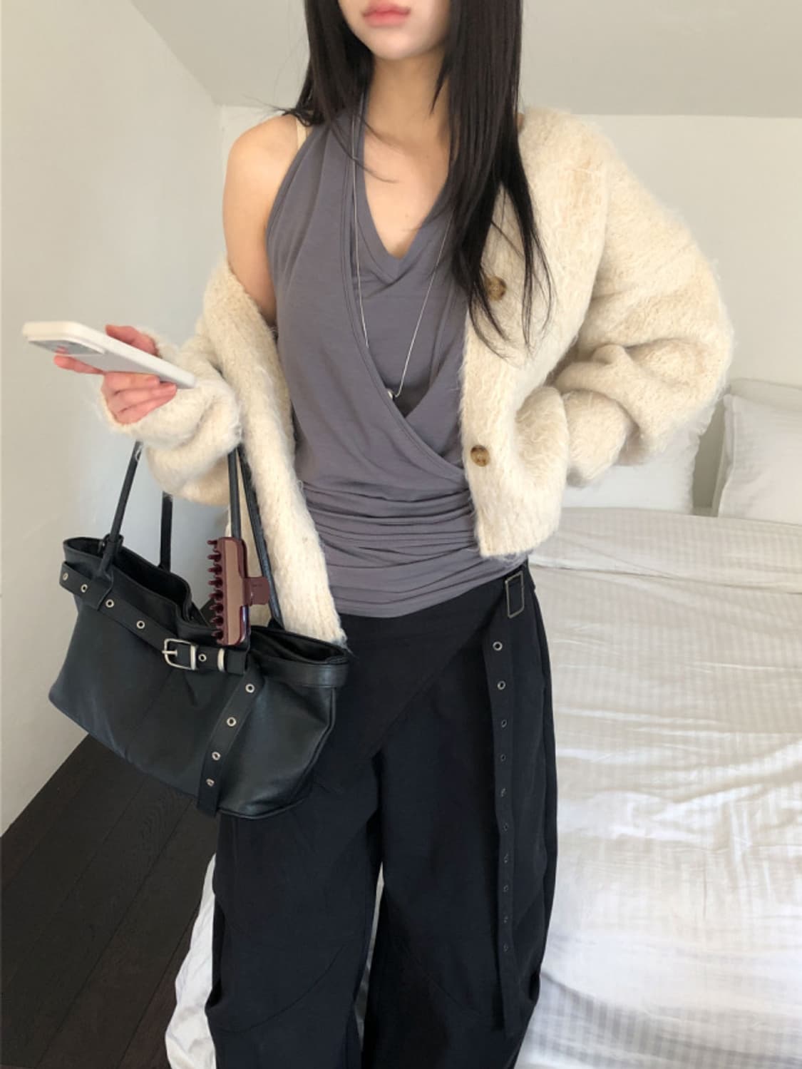 서울베이스드 스트랩 슬리브리스 그레이 새상품 상품이미지4