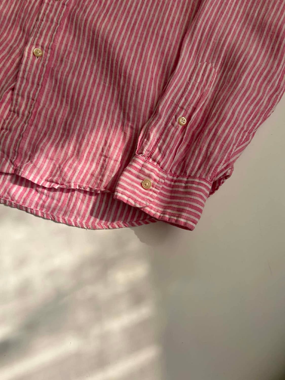 [M] 폴로 랄프로렌 핑크 스트라이프 린넨 셔츠 클래식핏 상품이미지9