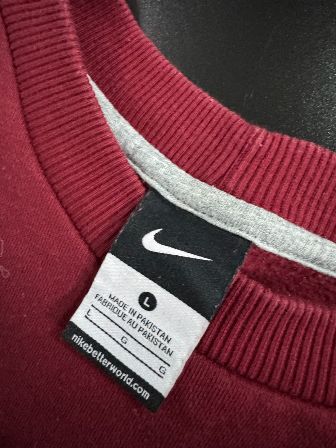 나이키 올드스쿨 이쁜 버건디 스웻 맨투맨 L 상품이미지3