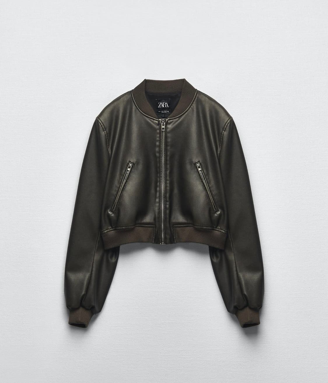 자라 페이크레더 봄버 자켓 상품이미지1