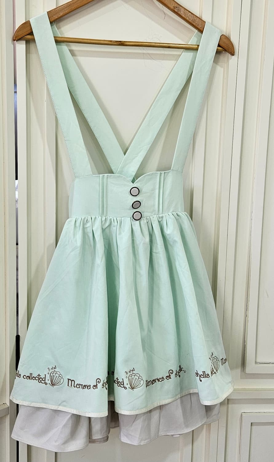 애로우(ARROW) 민트 조개 자수 점퍼 원피스 상품이미지5