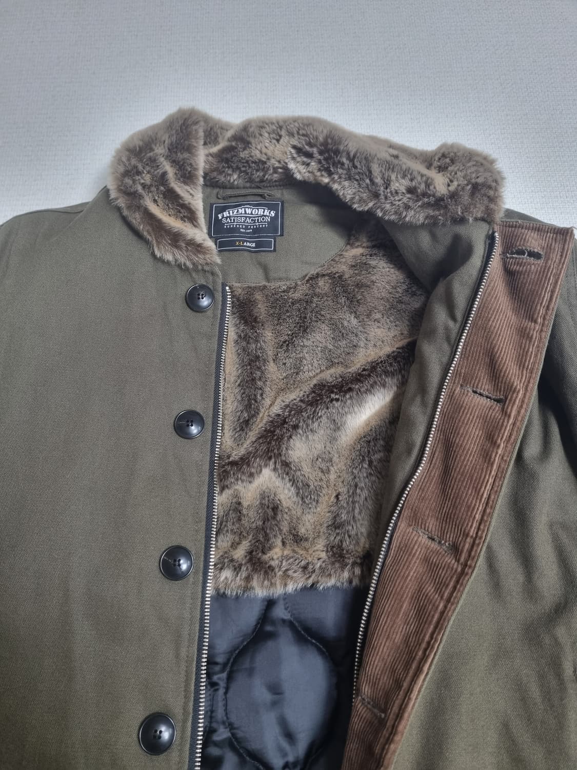 프리즘웍스 덱자켓 카키색 XL사이즈 상품이미지2