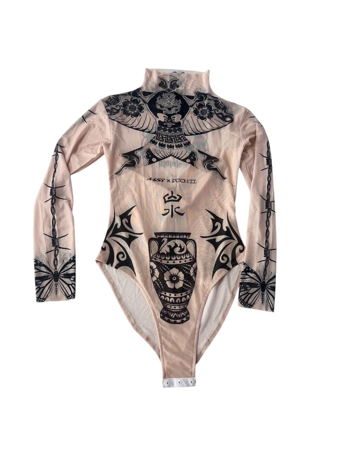 아방가르드 빈티지 타투 탑 바디수트 상품이미지1