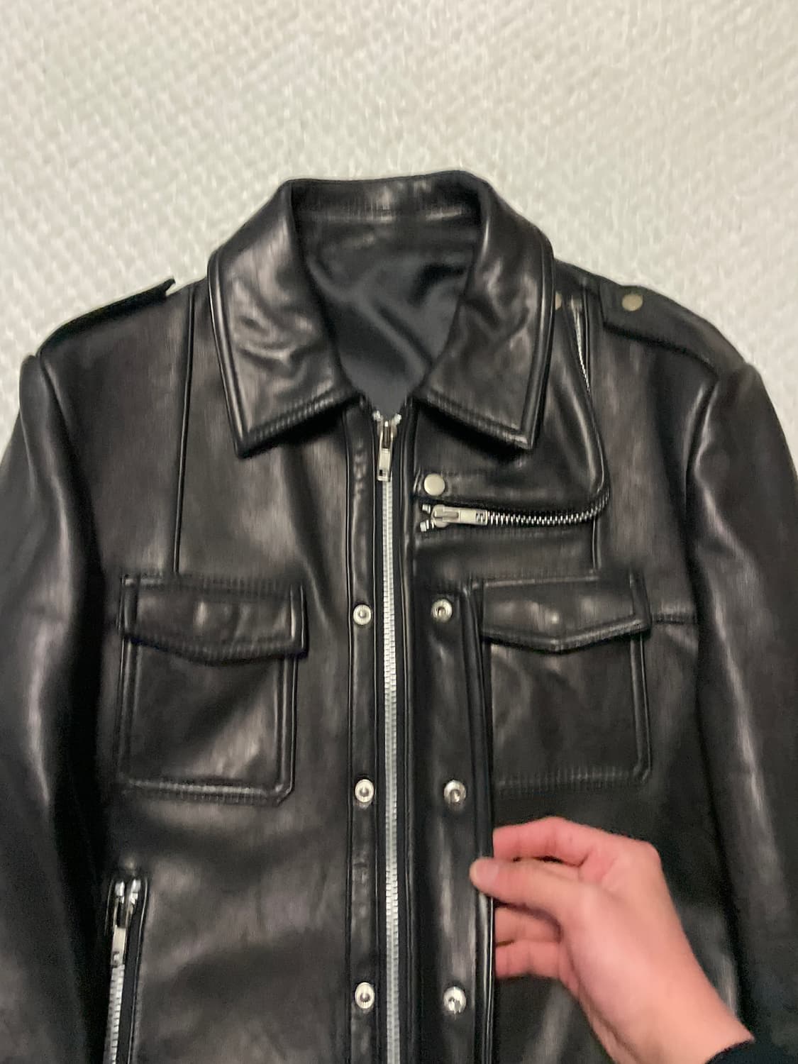 광희시장 웨스턴 무드 램스킨 양가죽 포켓 레더 자켓 상품이미지4