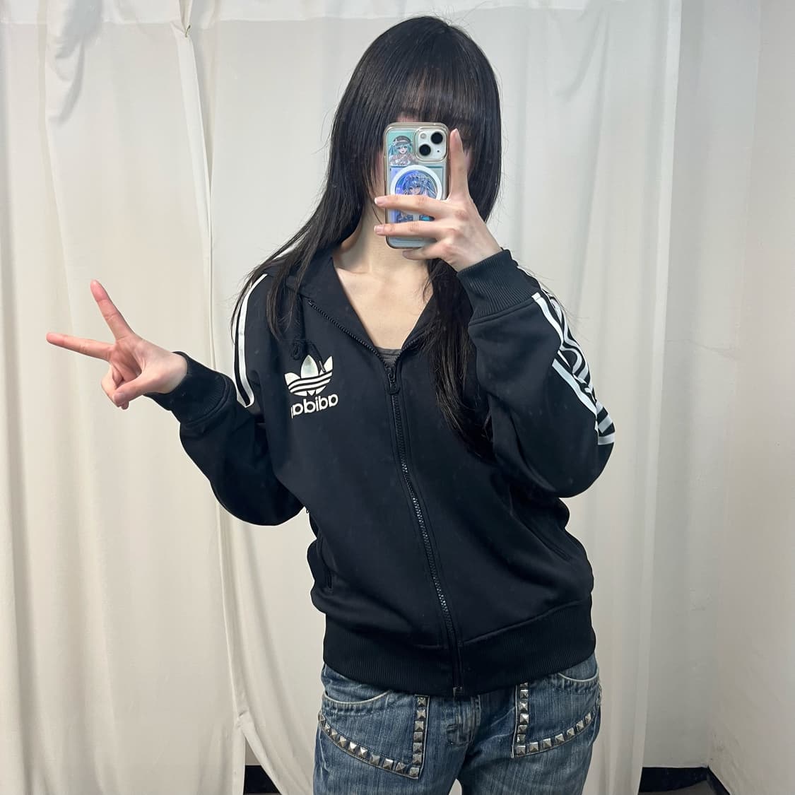 Adidas black flock jersey 상품이미지2