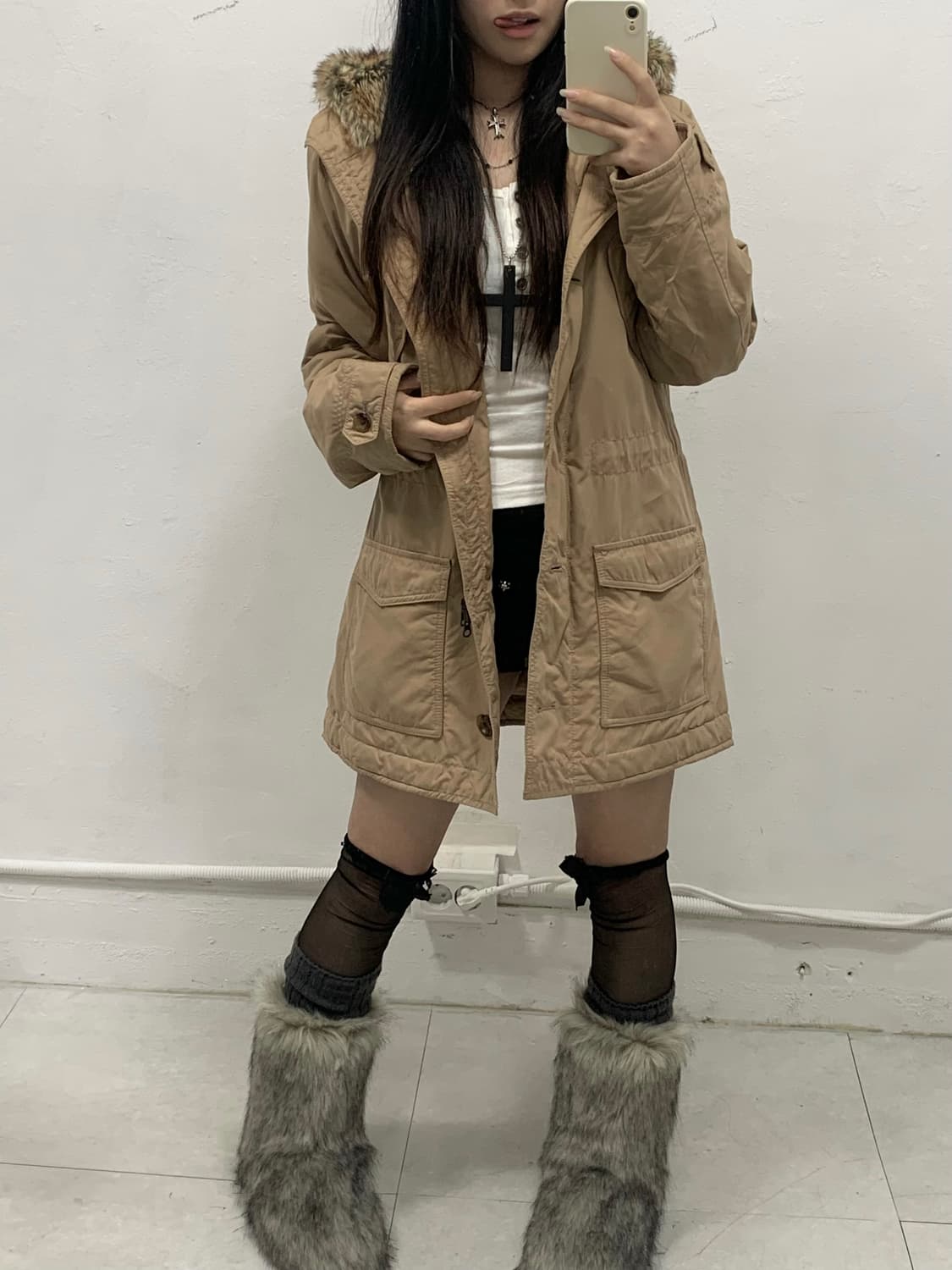 [CROCODILE] 크로커다일 울프죠 베이지 야상 자켓 상품이미지4