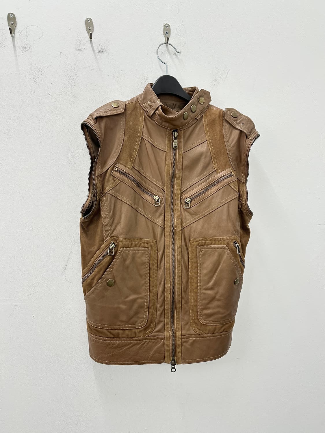 Asymmetric zip detachable sheep leather 상품이미지10