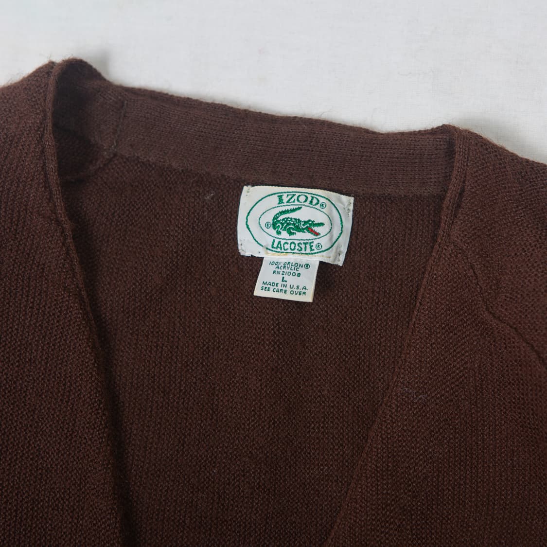 80s IZOD 라코스테 가디건 브라운  상품이미지3