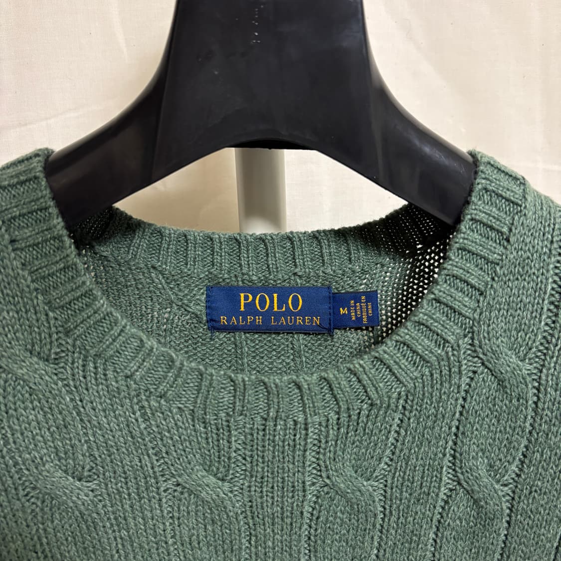 폴로 랄프로렌 코튼 케이블 니트 / 그린, M 상품이미지4