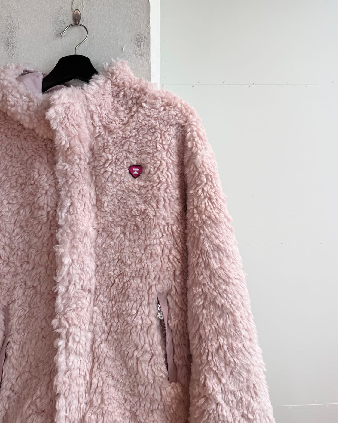 에이프 핑크 셰르파 후디 자켓  상품이미지5