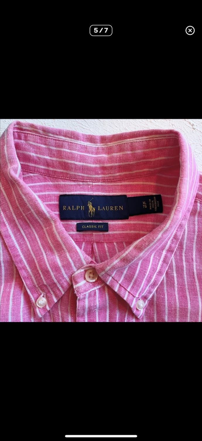 폴로 랄프로렌 핑크 리넨 셔츠 상품이미지5