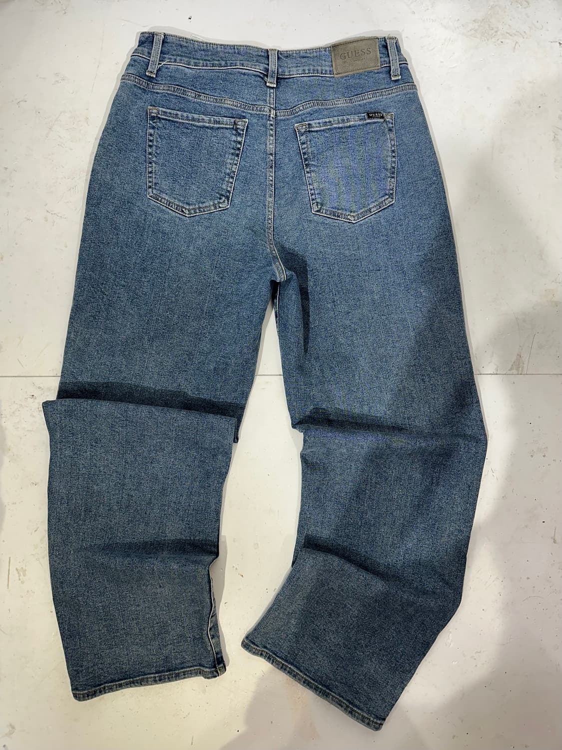 게스 중청 와이드 핀턱 벌룬핏 청바지 데님 청바지 상품이미지5