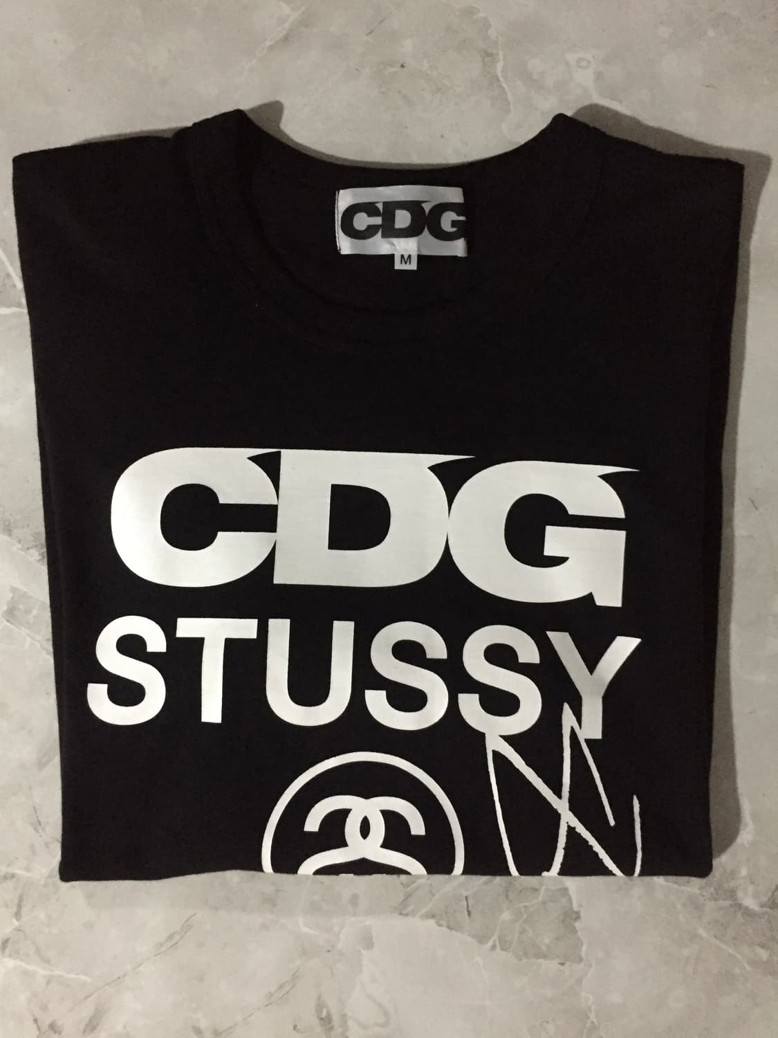 [ M ] CDG x 스투시 티셔츠 블랙 새상품 상품이미지1