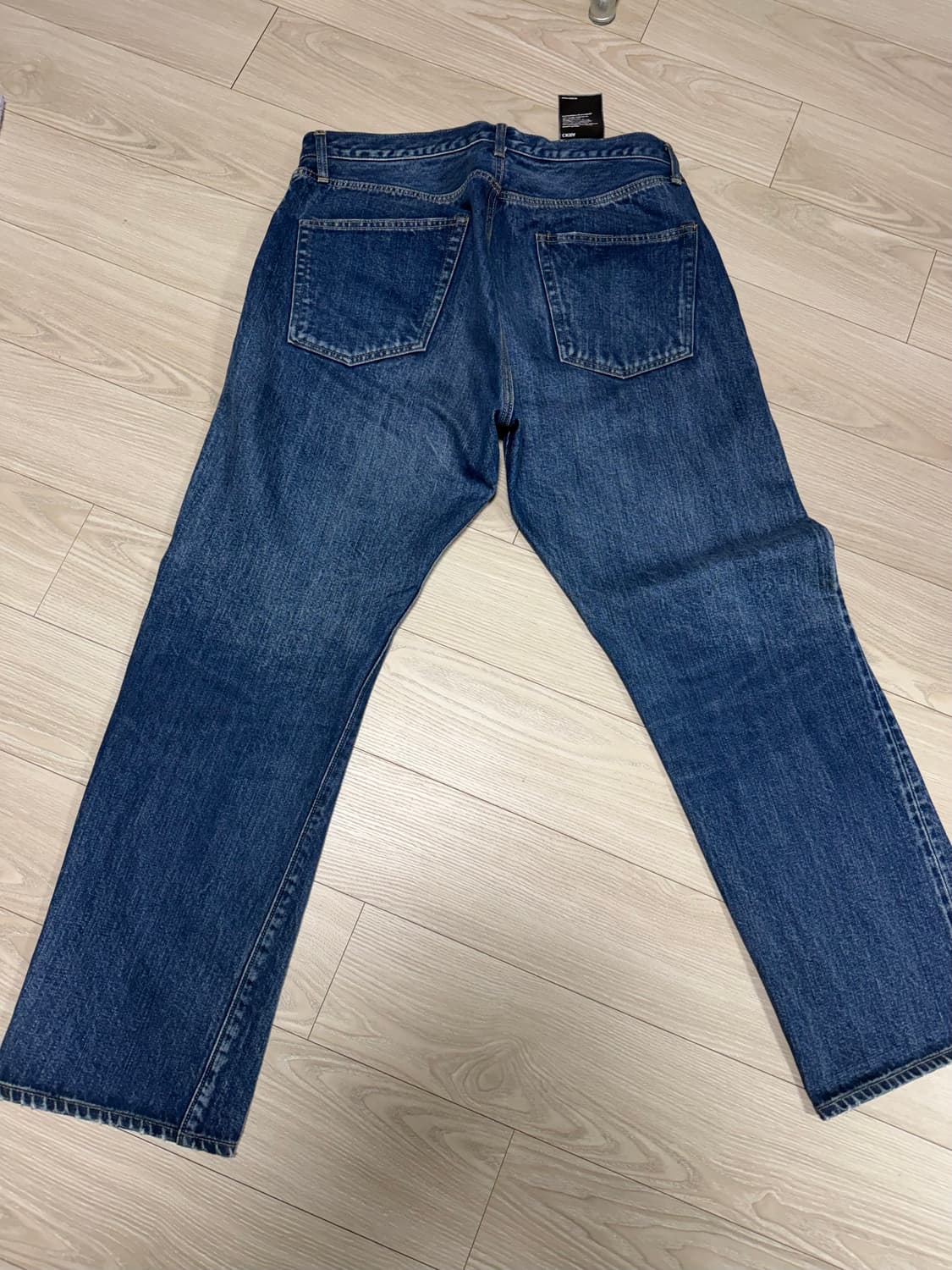 시오타 스트레이트 5포켓 데님 34 미디엄 다크 블루 데미지 상품이미지3