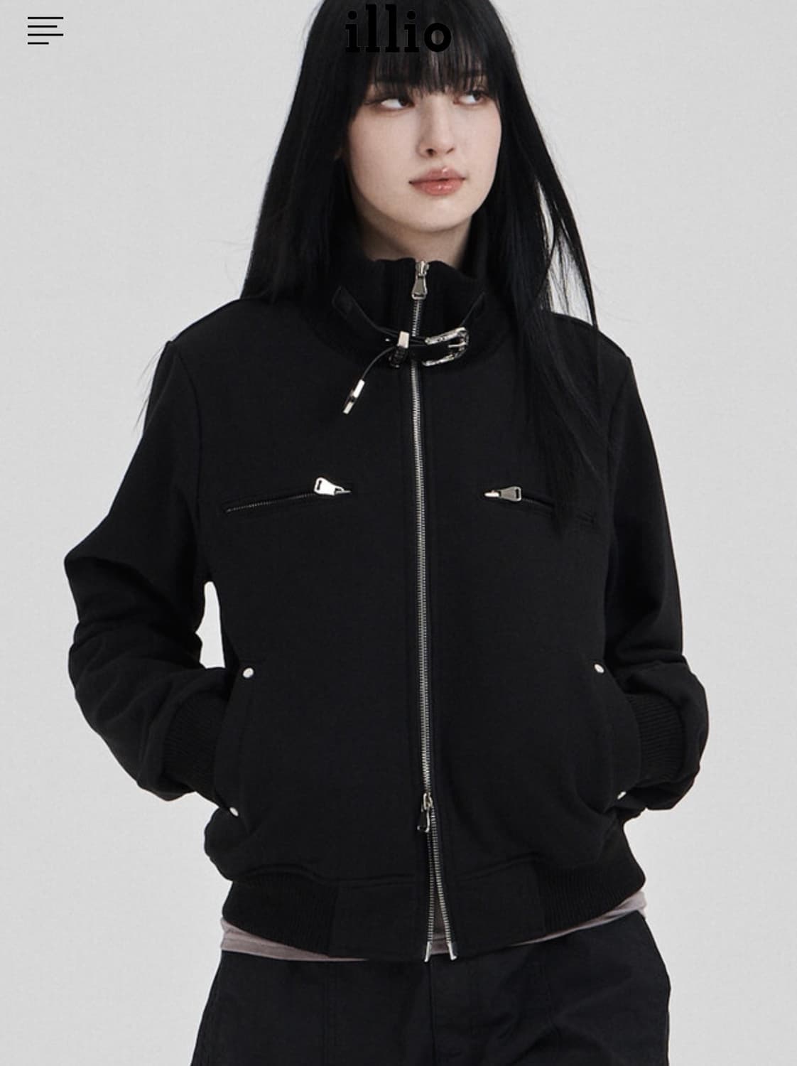 일리오 하이넥 져지 블루종 상품이미지1