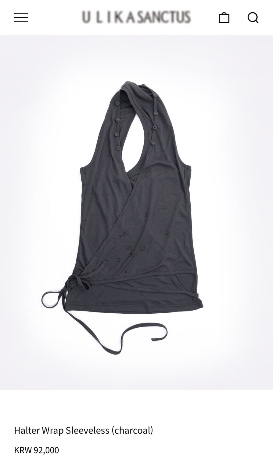 Halter Wrap Sleeveless (charcoal) S 상품이미지3