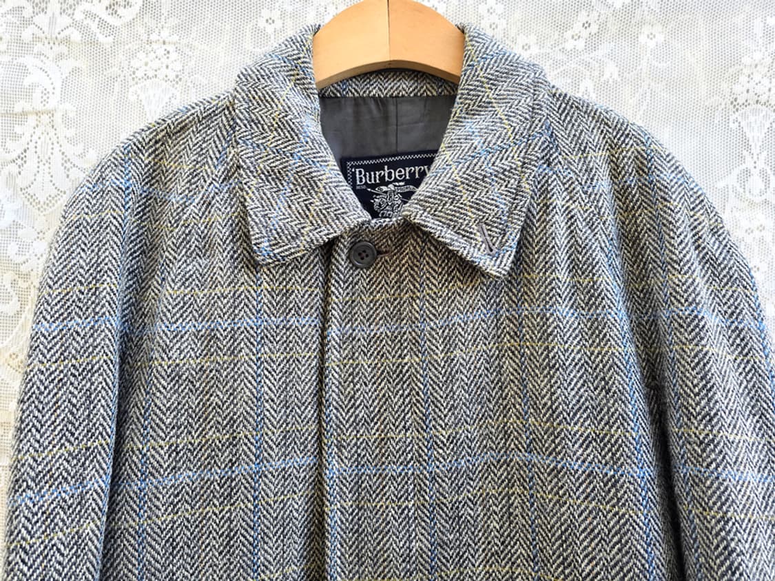 90s 버버리 아일리쉬 트위드 발마칸 코트 상품이미지2