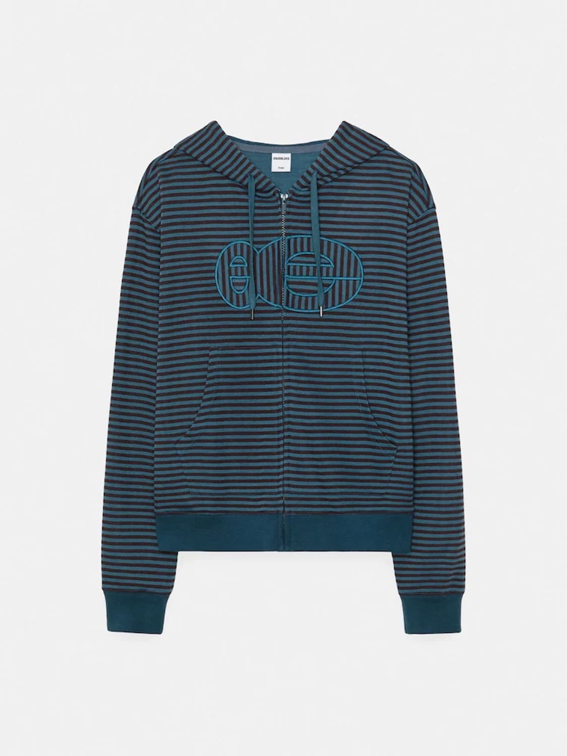 ENZOBLUES Striped Zip-up Hoodie (Blue) 상품이미지1
