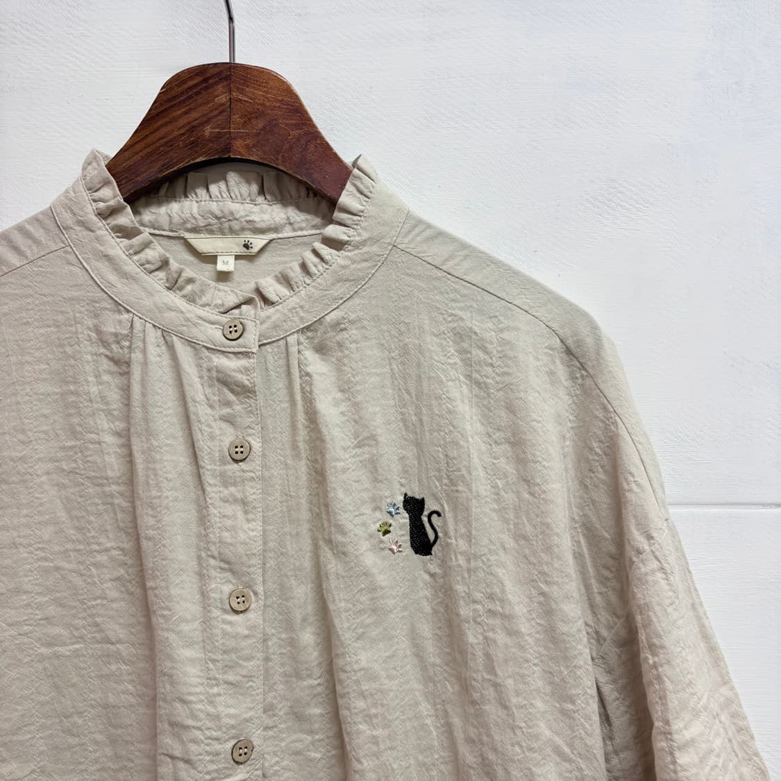 고양이 자수 모리 하구미 러블리 블라우스 JPN 상품이미지2