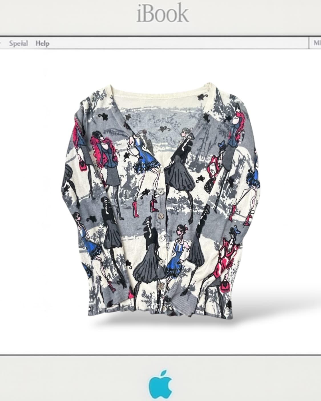 JP Vintage Printed Cardigan 상품이미지1