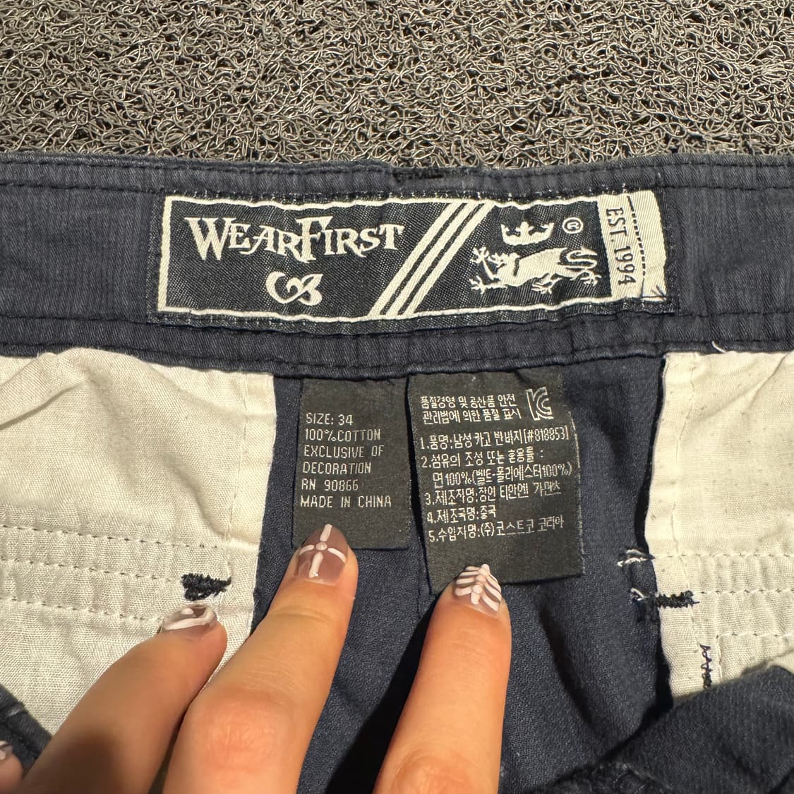 WEARFIRST 피그먼트 네이비 카고포켓 코튼 반바지 하프팬츠 34 상품이미지4